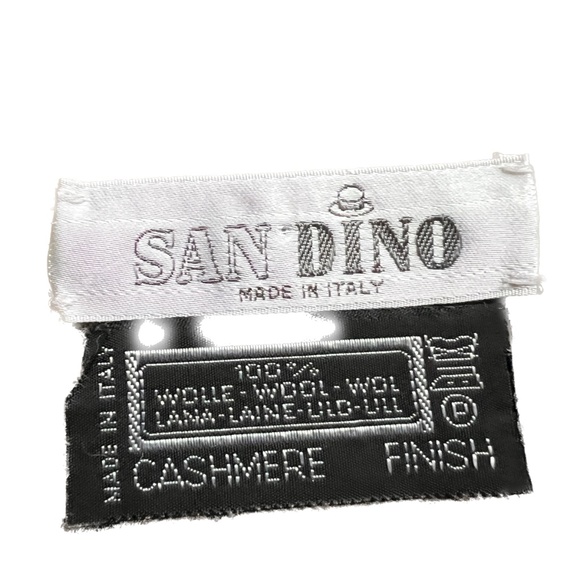 San Dino SCARF Rectangle Wool Brown Tan Yellow Plaid Check Cashmere Finish Italy - Picture 3 of 4
